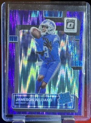 2022 Panini Donruss Optic Jameson Williams #208 Purple Shock Rated Rookie front
